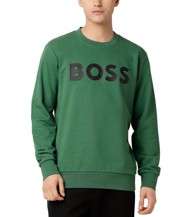 boss open green logo comfort fit sweatshirt