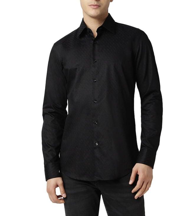 boss black jacquard slim fit shirt