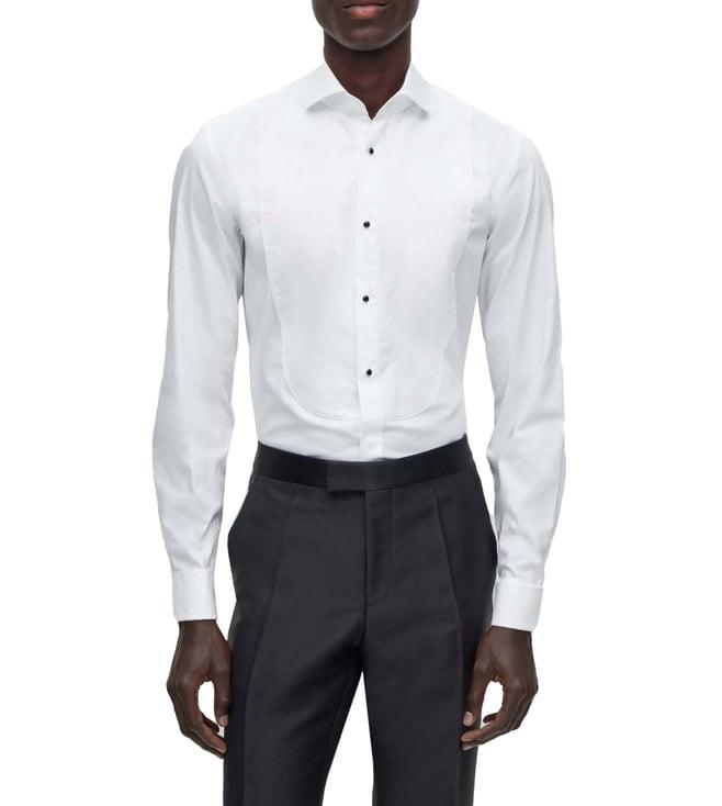 boss white slim fit shirt