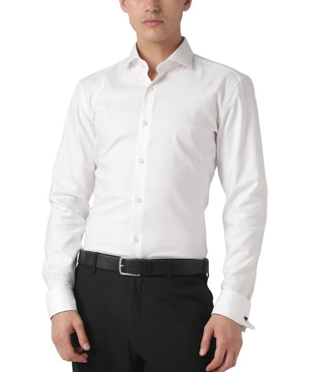 boss white regular fit shirt