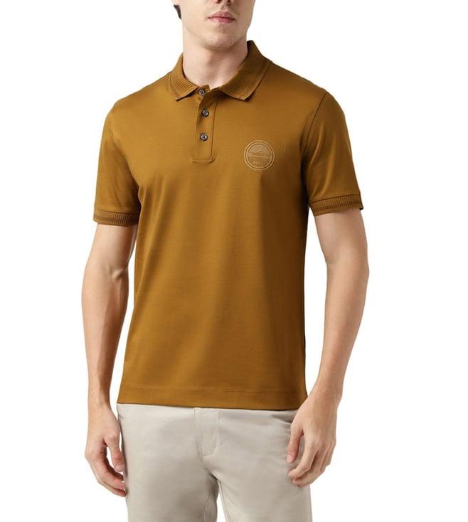 boss medium brown slim fit polo t-shirt