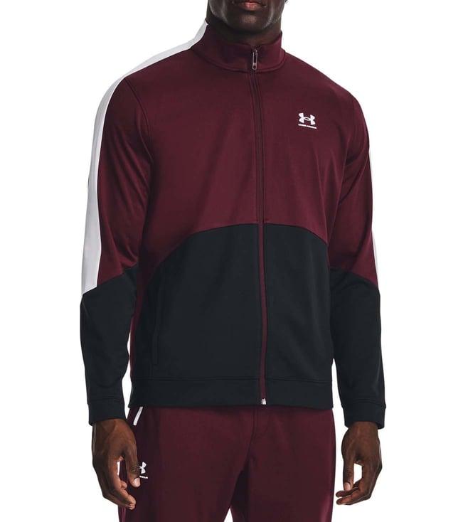 under armour maroon colour-block loose fit sweatshirt