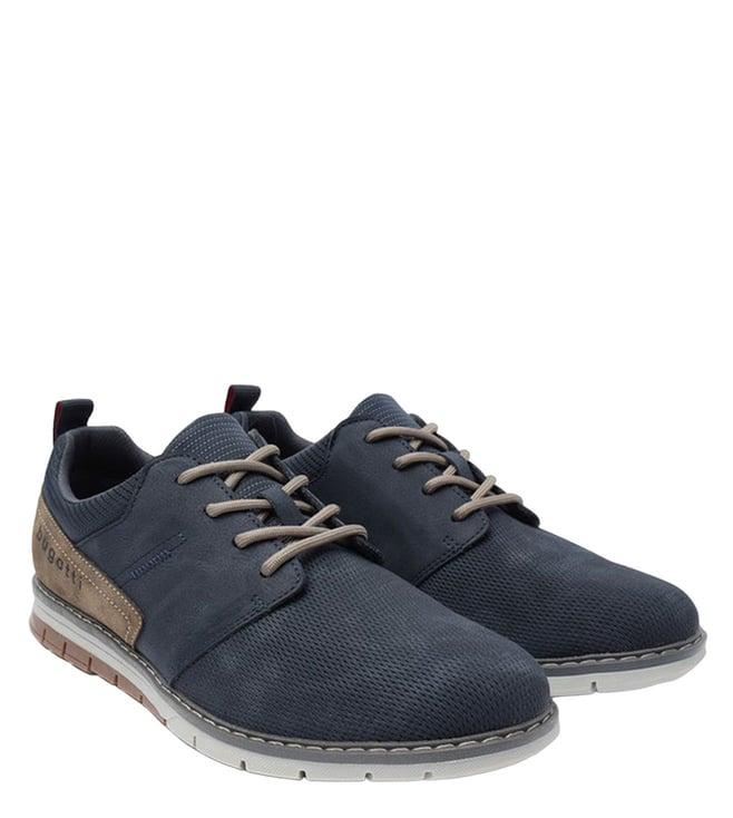 bugatti men's sandman dark blue & taupe sneakers