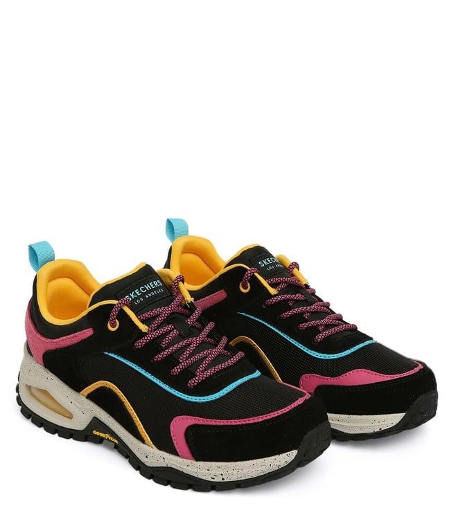 skechers women's street unos black & multi sneakers