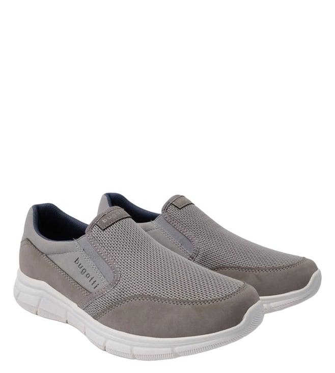 bugatti men's soa light grey & taupe slip on sneakers