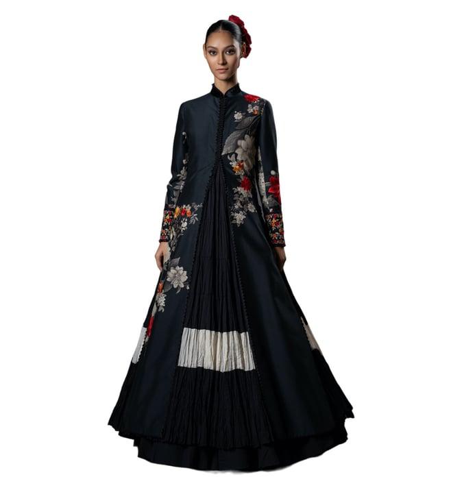 rohit bal black front open jacket