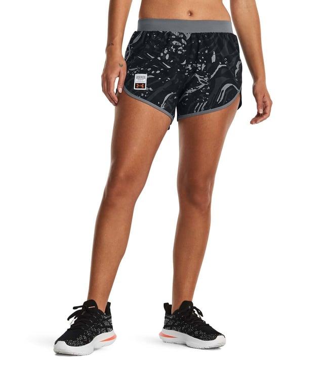 under armour black printed loose fit shorts