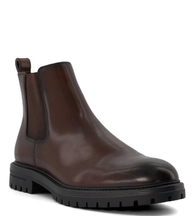 dune london men's created brown chelsea boots