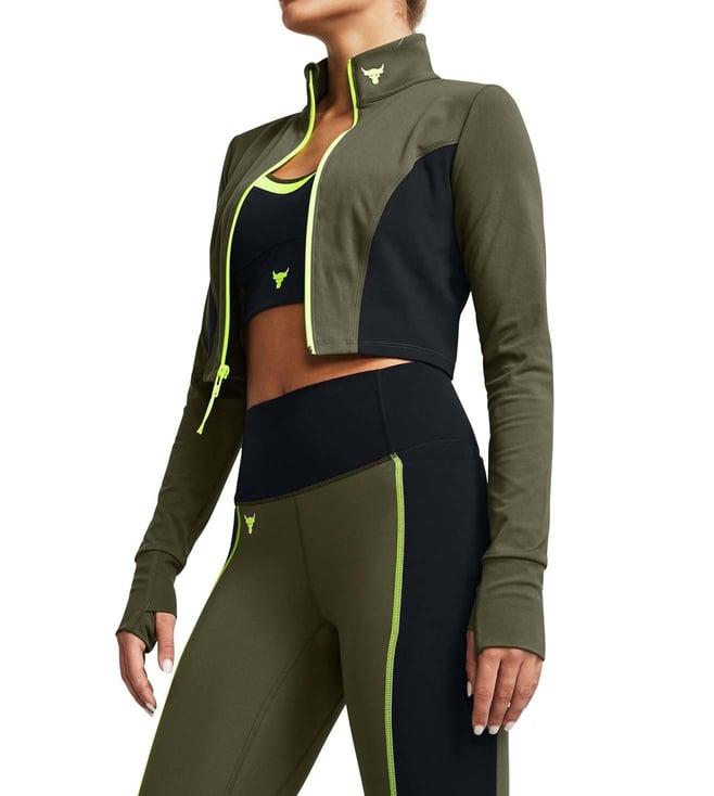 under armour green color-block slim fit top