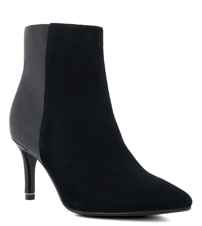 dune london women's obsessive black ankle height boots