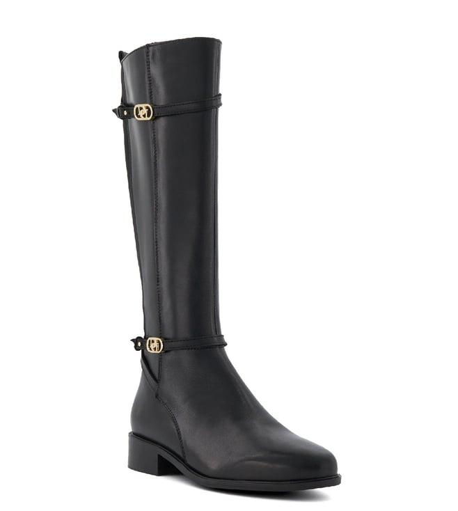 dune london women's tup black knee high boots