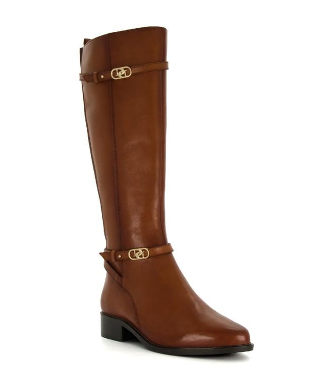 dune london women's tup tan knee high boots