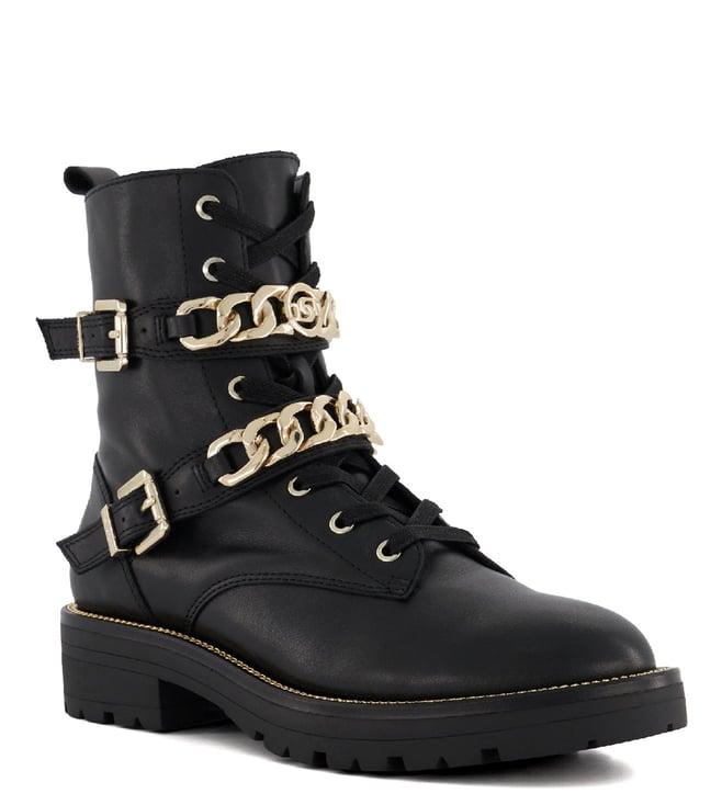 dune london women's plazas black ankle height boots