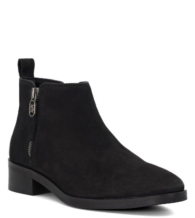 dune london women's progress black ankle height boots