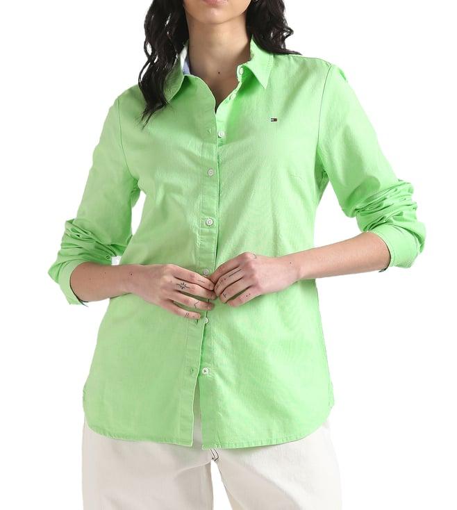 tommy hilfiger springtime green regular fit shirt