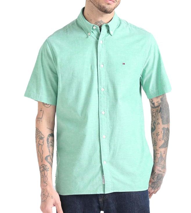 tommy hilfiger olympic green regular fit shirt