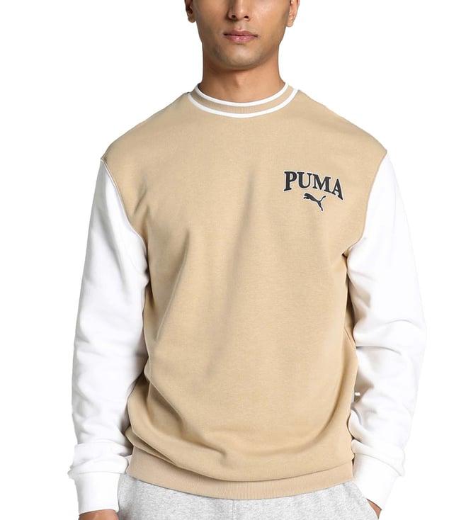 puma prairie tan colour-block regular fit sweatshirt