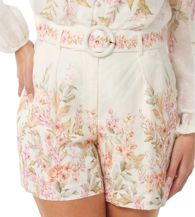 forever new conifer floral kiara belted regular fit shorts