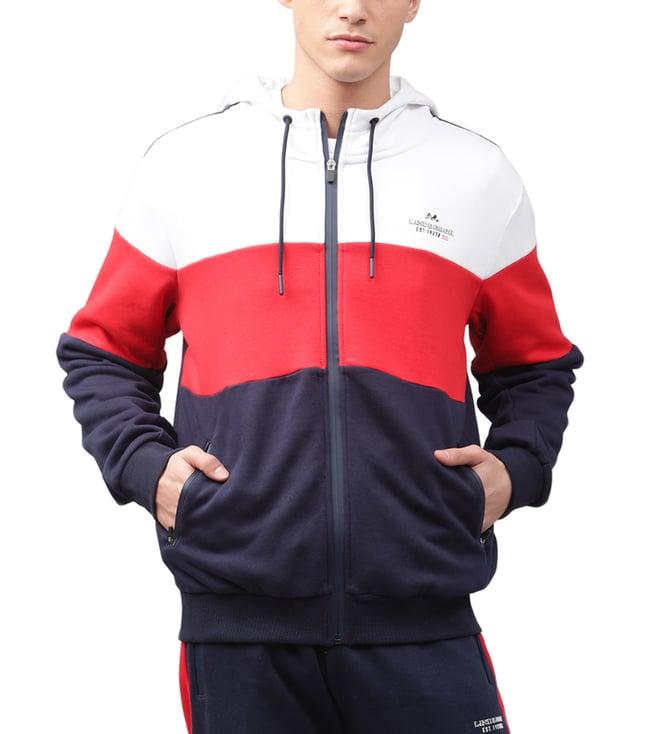 lindbergh white, chinese red & peacoat fashion regular fit hoodie