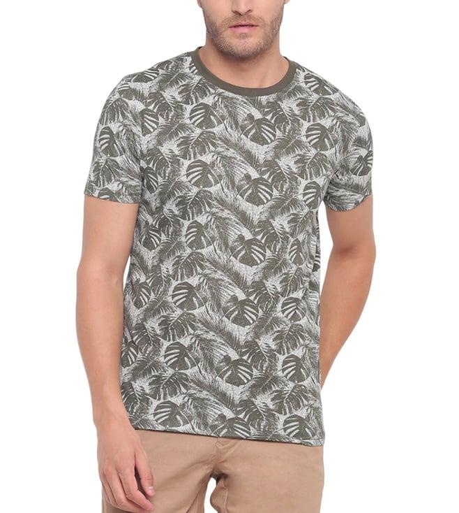 lindbergh dark army fashion printed slim fit t-shirt