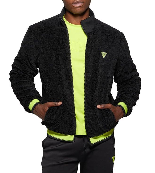 guess jet black regular fit bomber jacket