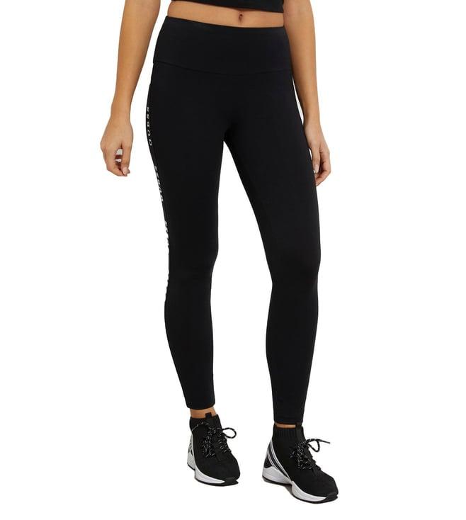 guess jet black logo skinny fit tights