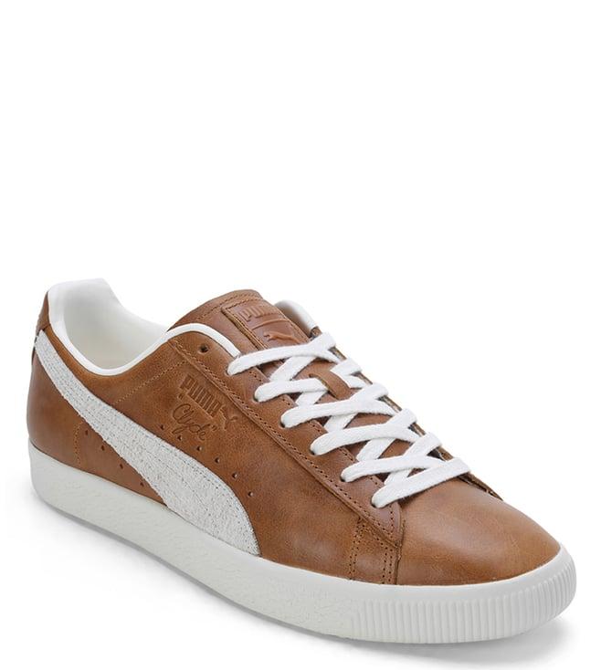 puma men's clyde paris brown sneakers