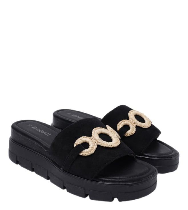 bagatt women's mariella black slide sandals