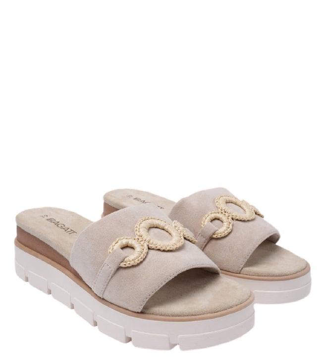 bagatt women's mariella beige slide sandals