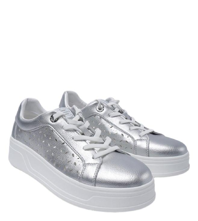 bagatt women's piper evo silver logo mid top sneakers