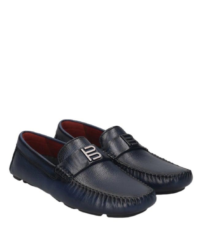 bagatt men's hexa driver blue logo loafers