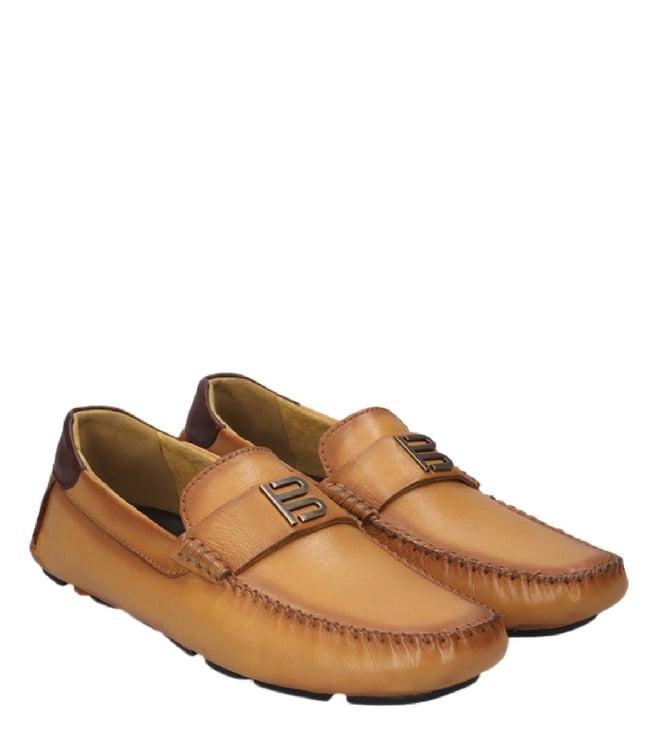 bagatt men's hexa driver yellow logo loafers