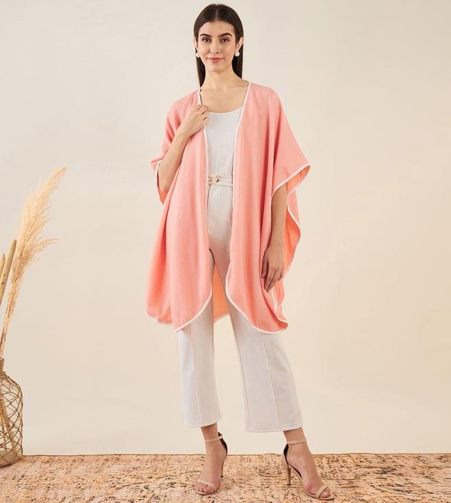 first resort by ramola bachchan peach cashmere cape