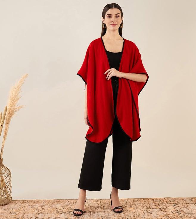 first resort by ramola bachchan red cashmere cape