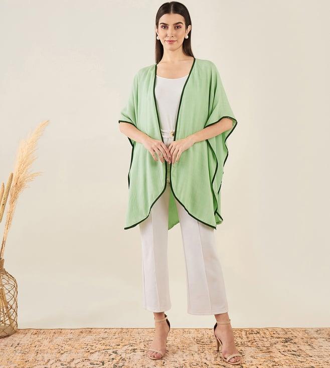 first resort by ramola bachchan tea green cashmere cape