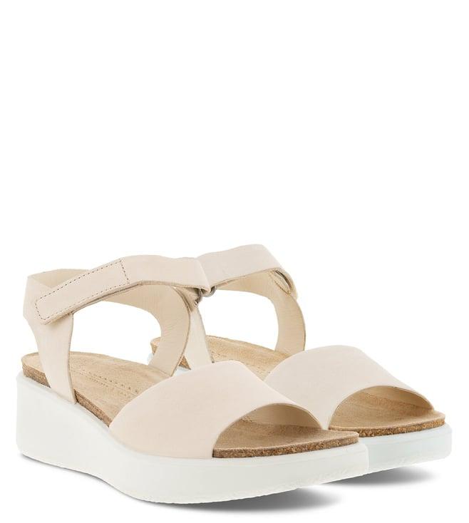 ecco women's flowt limestone ankle strap wedges