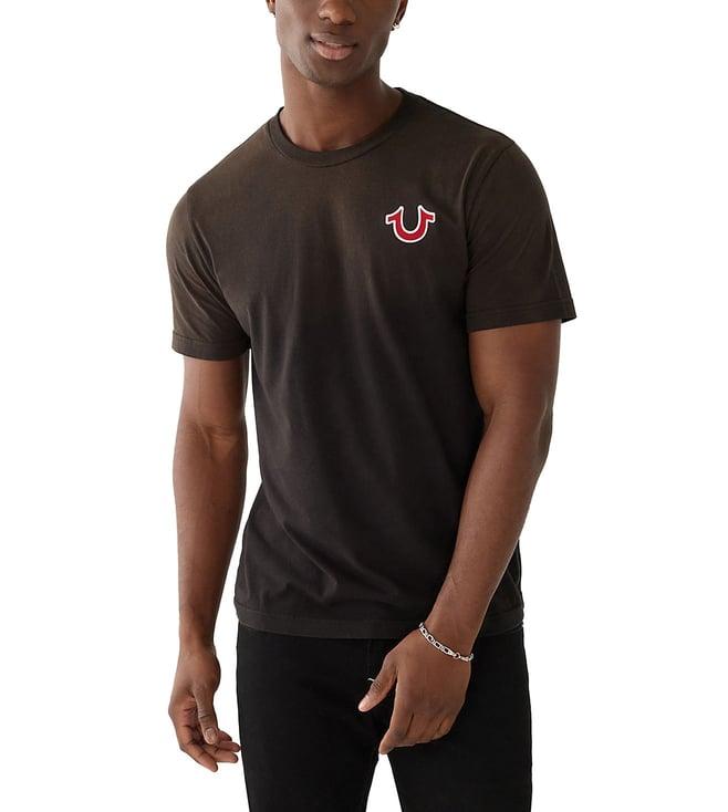 true religion black fashion logo regular fit t-shirt