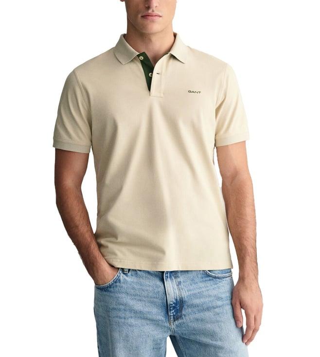 gant beige regular fit polo t-shirt