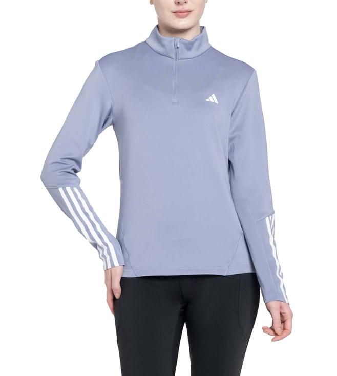 adidas purple stripes hyglm slim fit sweatshirt