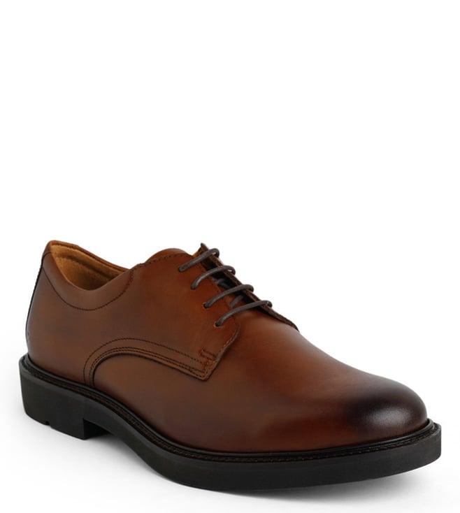 ecco men's metropole cognac derby shoes