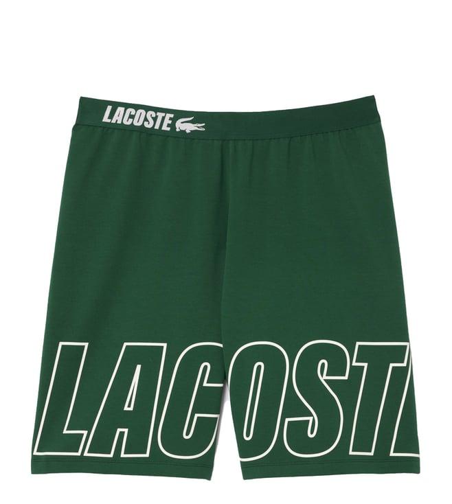 lacoste green logo regular fit shorts