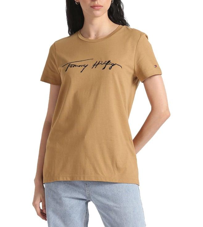 tommy hilfiger countryside khaki logo regular fit t-shirts