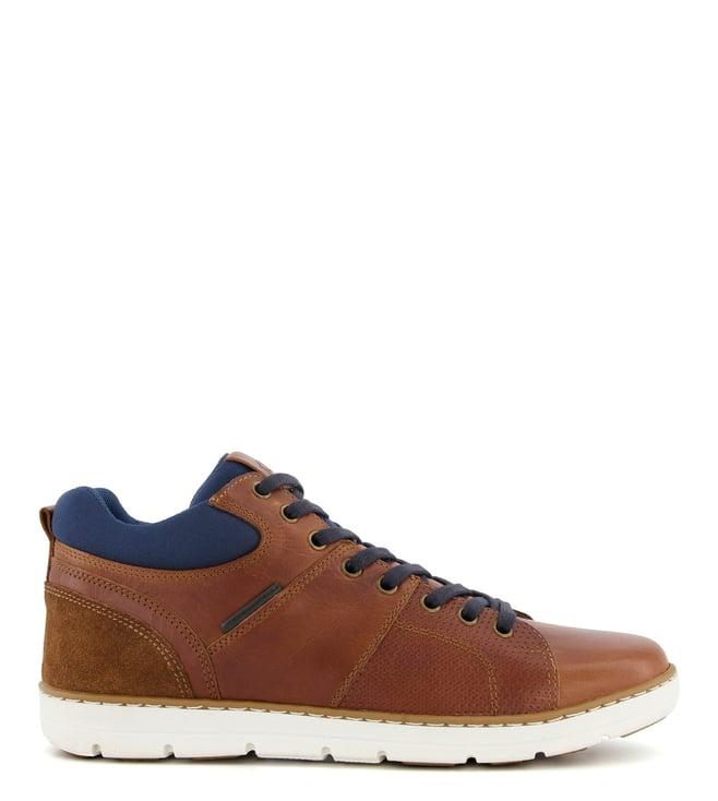 dune london men's statter tan sneakers