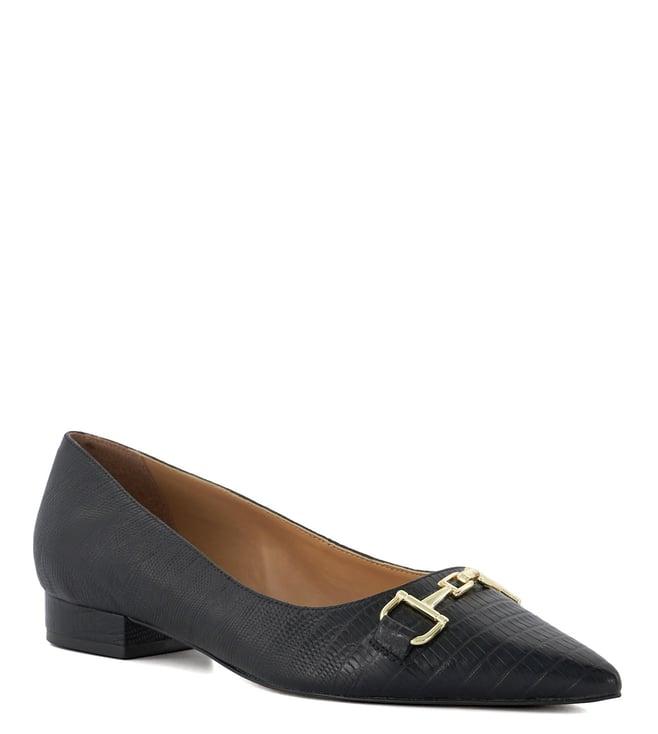 dune london women's haydenne black ballerinas