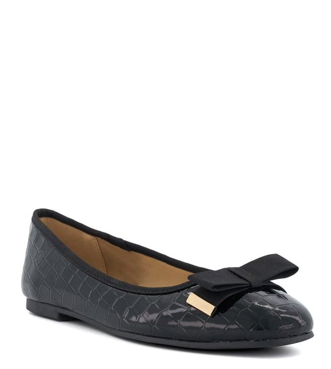 dune london women's hannah black ballerinas