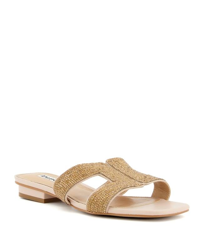 dune london women's loupe rose gold slide sandals