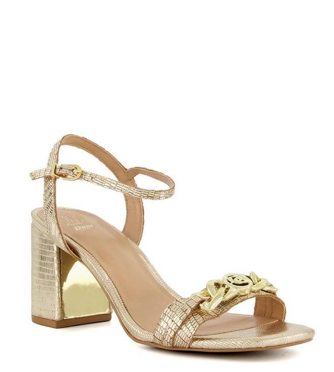 dune london women's manual gold ankle strap sandals