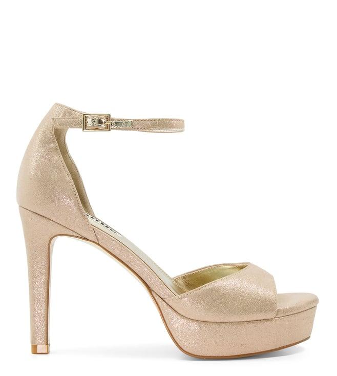 dune london women's madilyn gold ankle strap stilettos