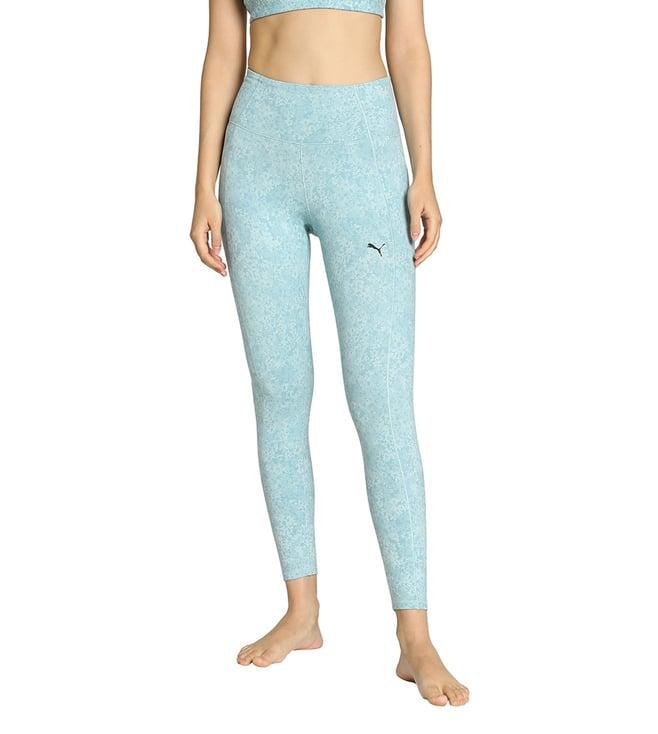 puma turquoise surf floral studio foundation tight fit tights