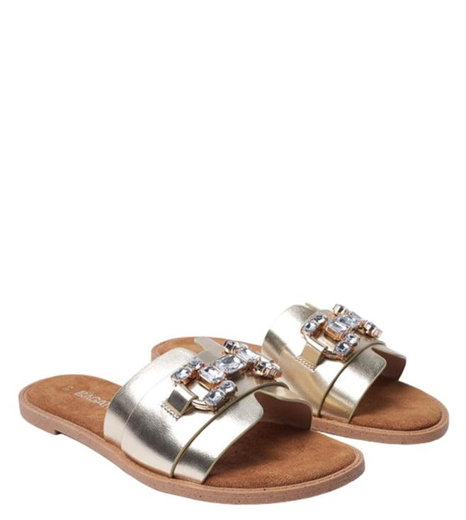 bagatt women's goldy gold slide sandals